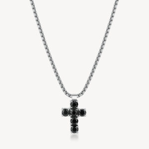 Collana Uomo Croce black