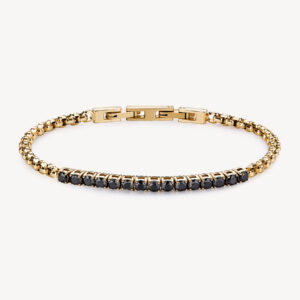 Bracciale tennis uomo gold