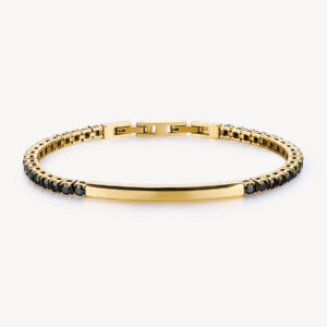 Bracciale semi tennis gold and black