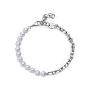 Bracciale acciaio e perle