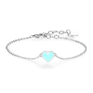 Bracciale cuore smalto verde acqua