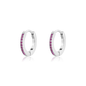 Orecchini Dazzly a cerchio con cristalli fucsia