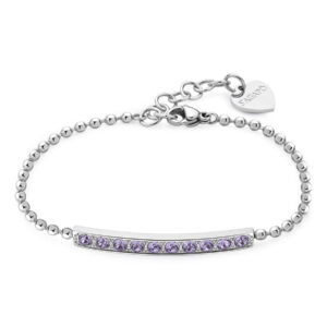 Bracciale acciaio cristalli violet