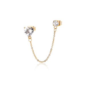 Mono orecchino doppio buco gold