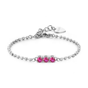 Bracciale acciaio trilogy con cristalli rose
