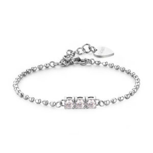 Bracciale trilogy con cristalli bianchi