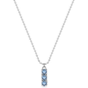 Collana Trilogy in acciaio con cristalli light sapphire