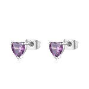 Orecchini Dazzly a cuore violet