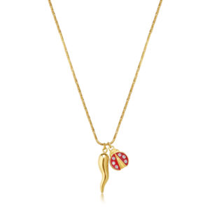 Collana Cornetto e coccinella gold