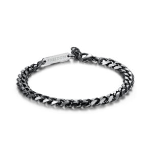 Bracciale uomo acciaio e rutenio