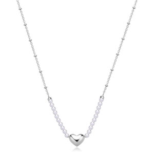 Collana cuore silver con perline