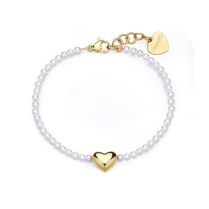 Bracciale cuore gold con perline
