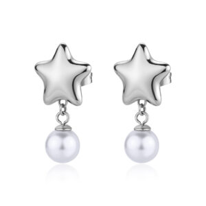 Orecchini stelle silver con perle