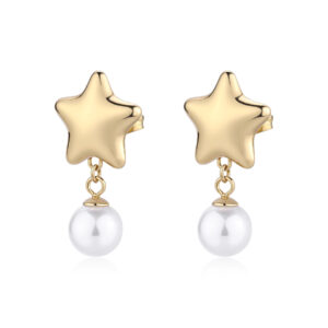 Orecchini stelle gold con perle