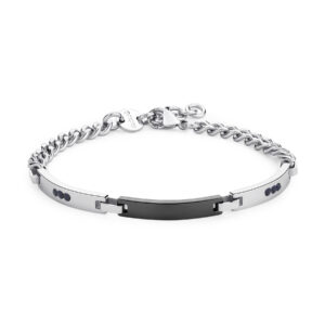 Bracciale uomo acciaio e rutenio