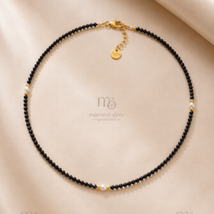 Collana con radice zaffiro blu e perle